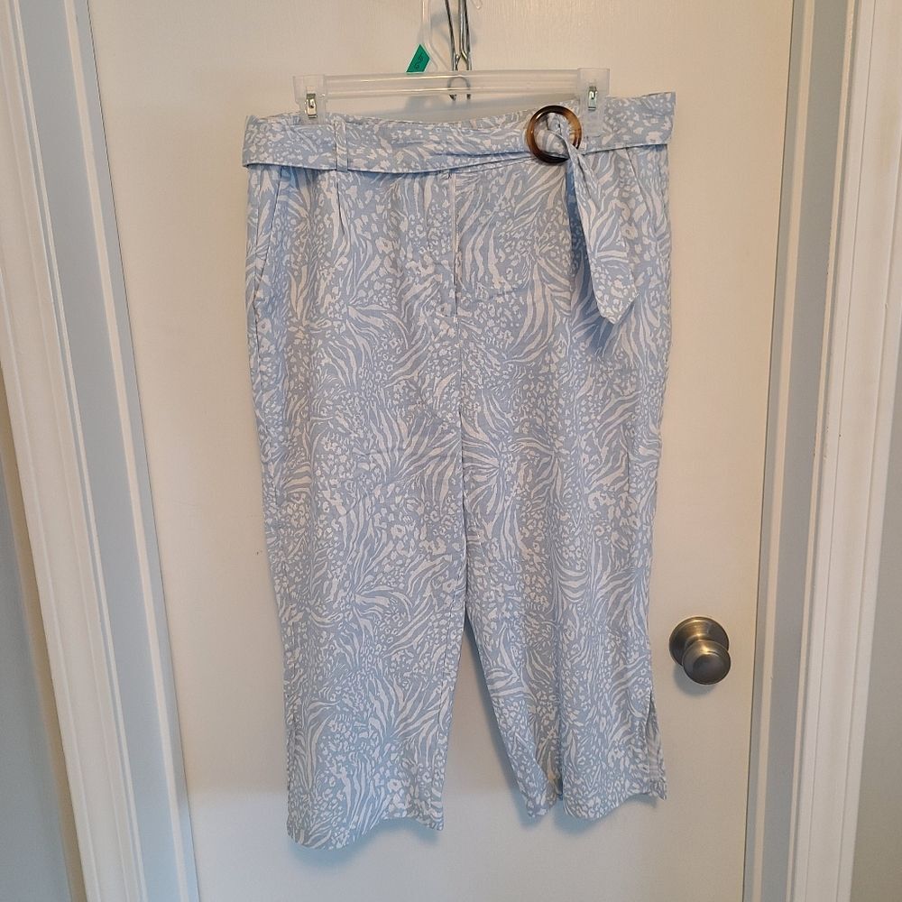 Charlie Paige Crop Pant Linen Blend Size Medium